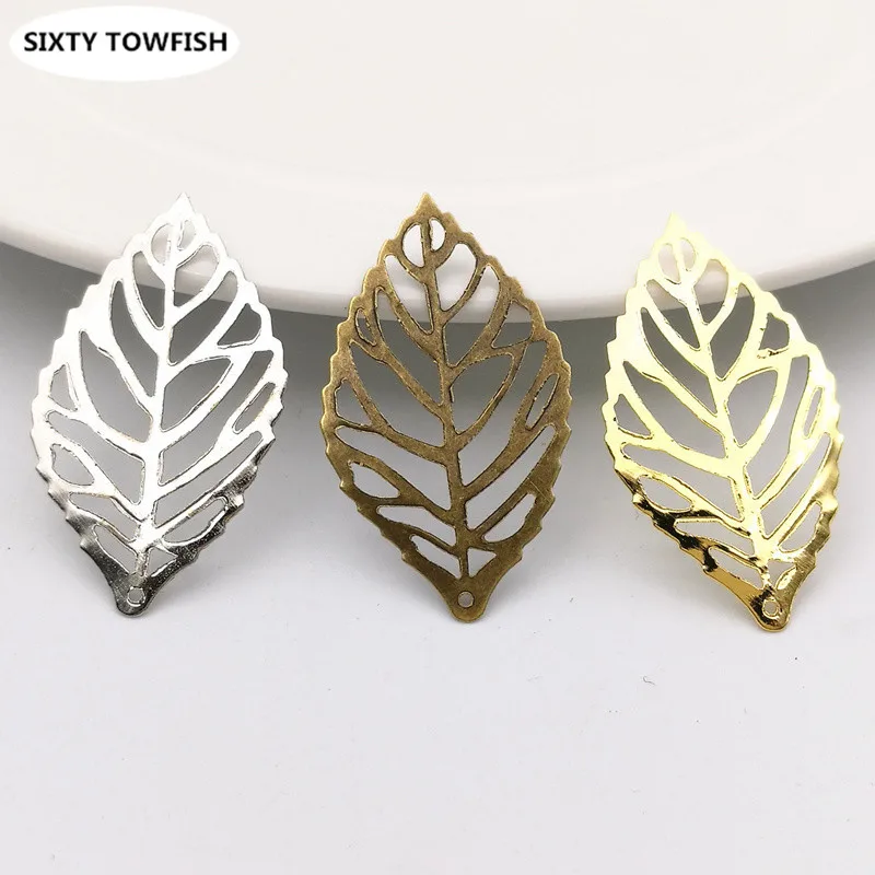 SIXTY TOWFISH 50 шт. 19*34 мм филигрань цветок металлический лист Чарующее Ювелирное
