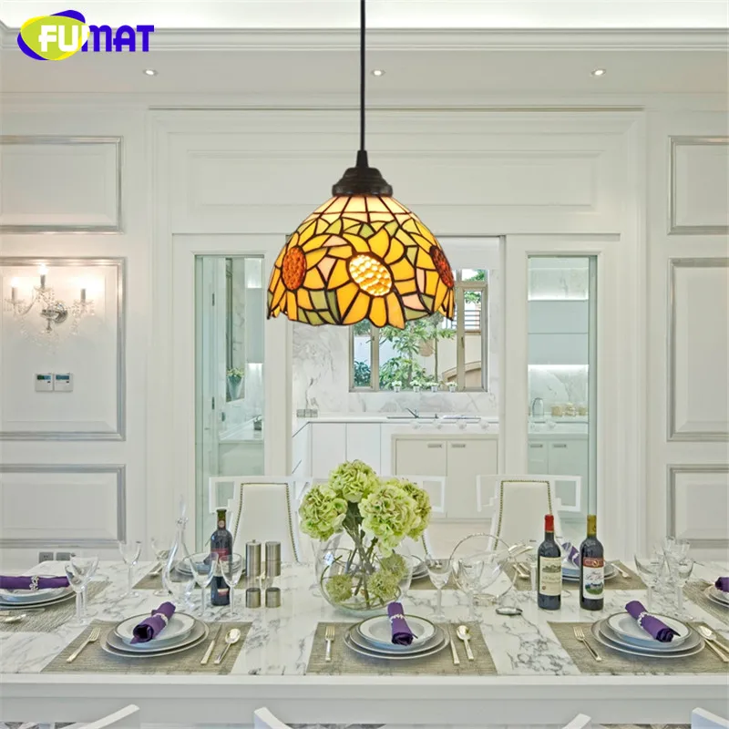 Фумат Американский Подсолнух желтый оттенок люстры художественная Витражная