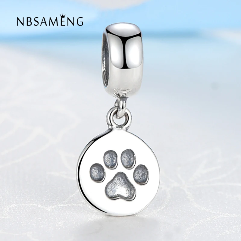 

Authentic 925 Sterling Silver Beads Charm Vintage Animal Footprint Pendant Beads Fit Bracelet & Bangle Women DIY Jewelry