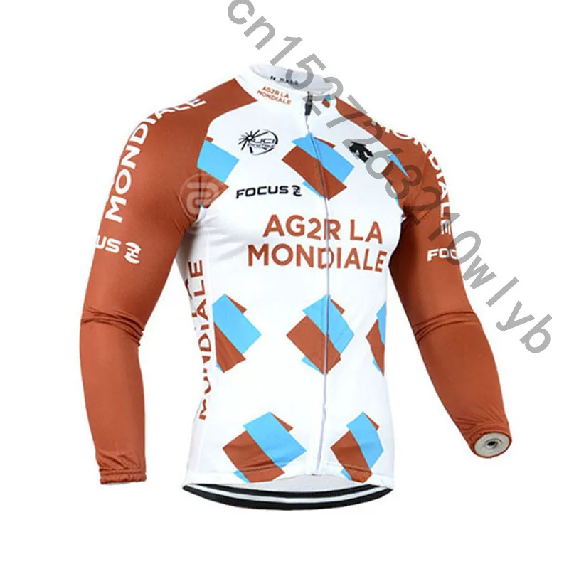 2019 Ag2r Для мужчин зимние Термальность флис шерстяное пальто теплая длинная