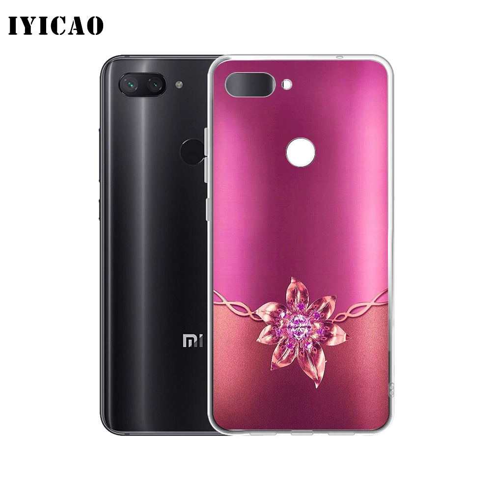 IYICAO Мягкий силиконовый чехол со стразами и цветочным принтом для телефона Xiaomi Redmi