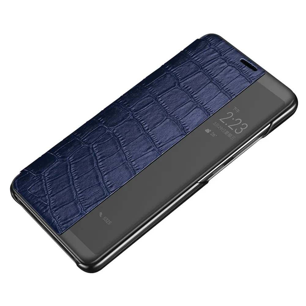 Для P20 Smart Case Роскошные 3D крокодиловой кожи текстуры Вид из окна Подлинная Флип чехол для Huawei mate 10 PRO коврики 20 Lite P20 PRO