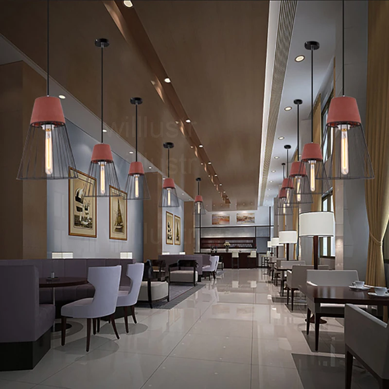 Willlustr цементный подвесной светильник железная рамка для отеля ресторана