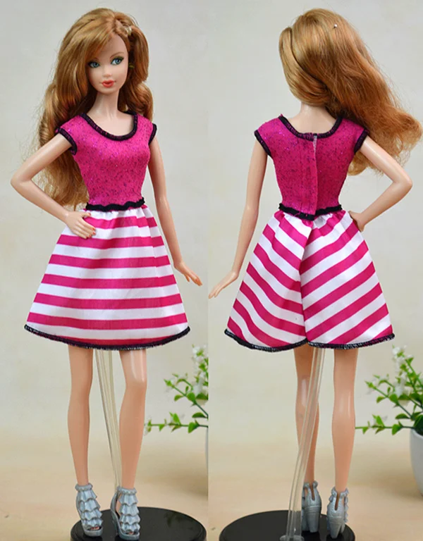 Оригинальное платье в белую и розовую полоску/Новый дизайн Оригинальная юбка