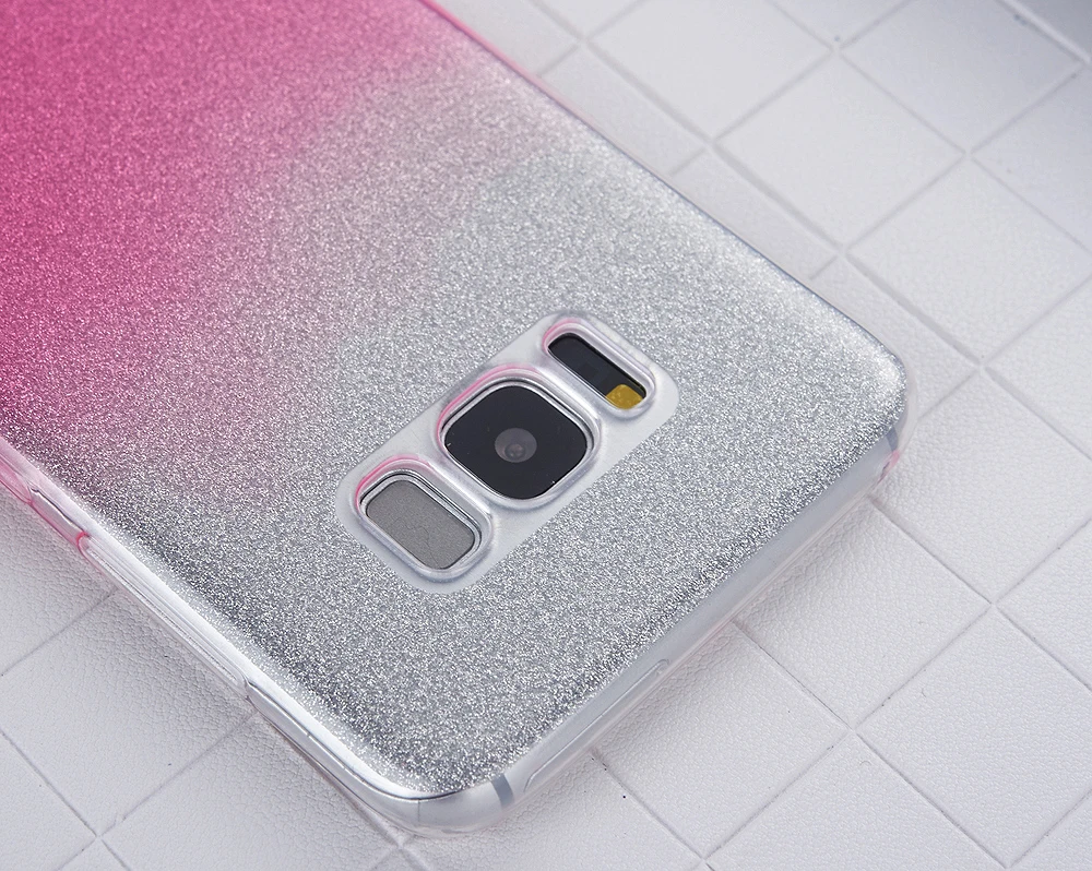 Модный чехол с блестящим градиентом для samsung Galaxy S8 S9 плюс S6 S7 край A3 A5 A7 J3 J5 J7 A8 мягкий термополиуретановый чехол для телефона из термополиуретана