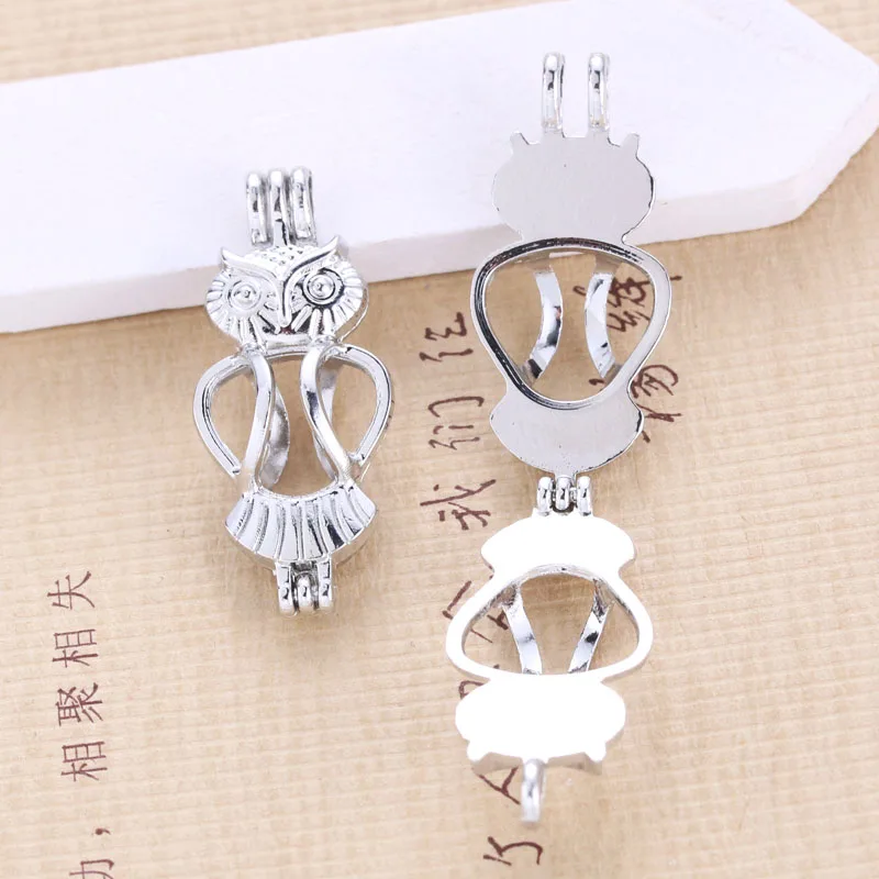 5 шт Сова жемчужная клетка Кулон бусина для изготовления украшений колье с