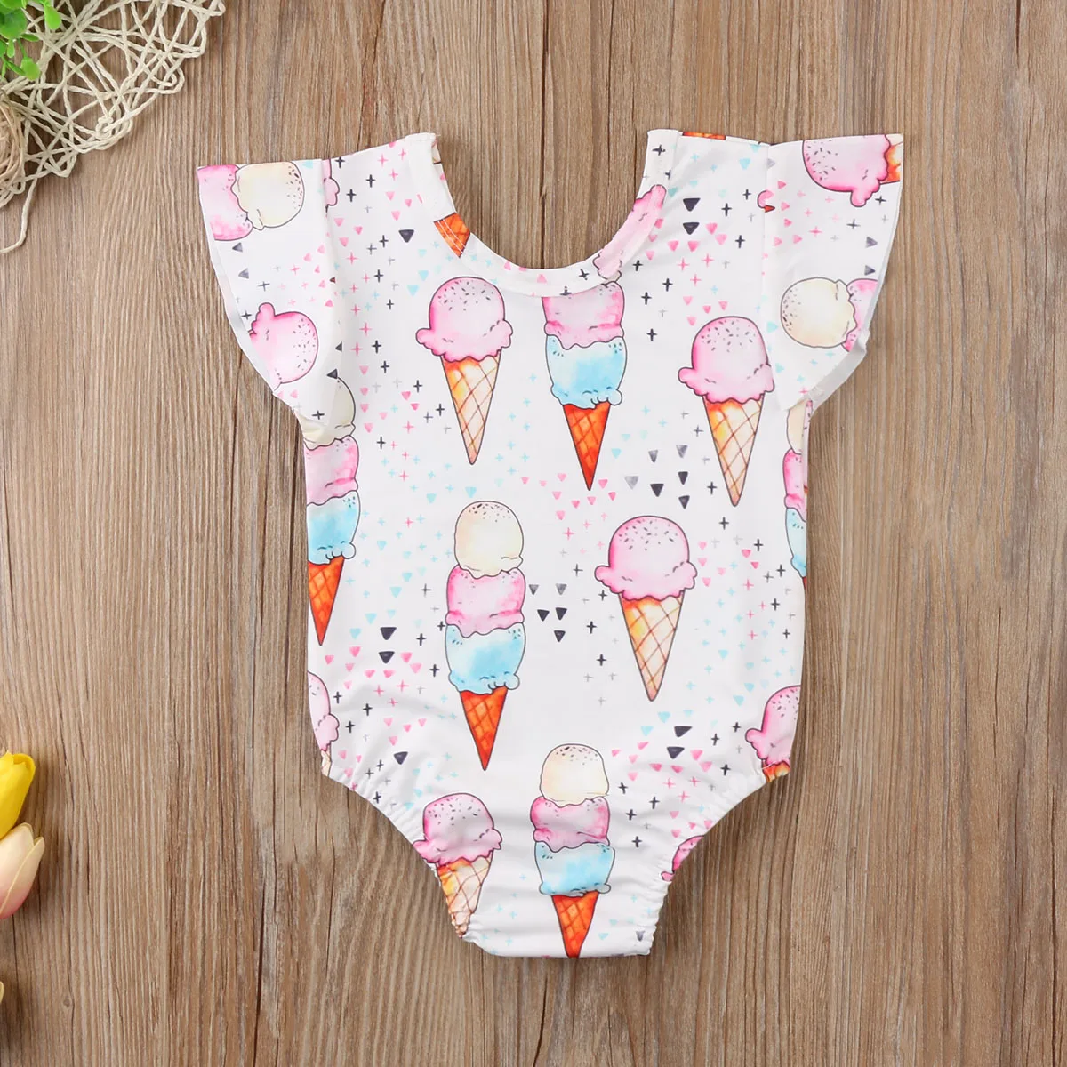 Комбинезон с мороженым для новорожденных и маленьких девочек комбинезон одежда
