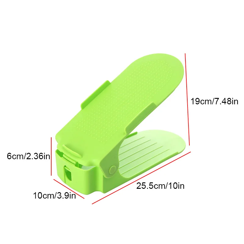 

10pcs Creative Adjustable Shoe Rack Organizer Footwear Support Slot Space Saving Cabinet Stand Double-layer Storage Shoes Box