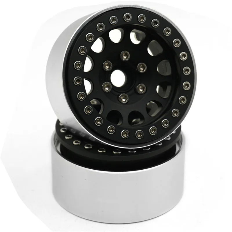 1 шт. 1,9 Beadlock колеса красный и черный и серебристый для 1/10 RC Гусеничный осевой Traxxas TRX4 SCX10 SCX10 II 90046