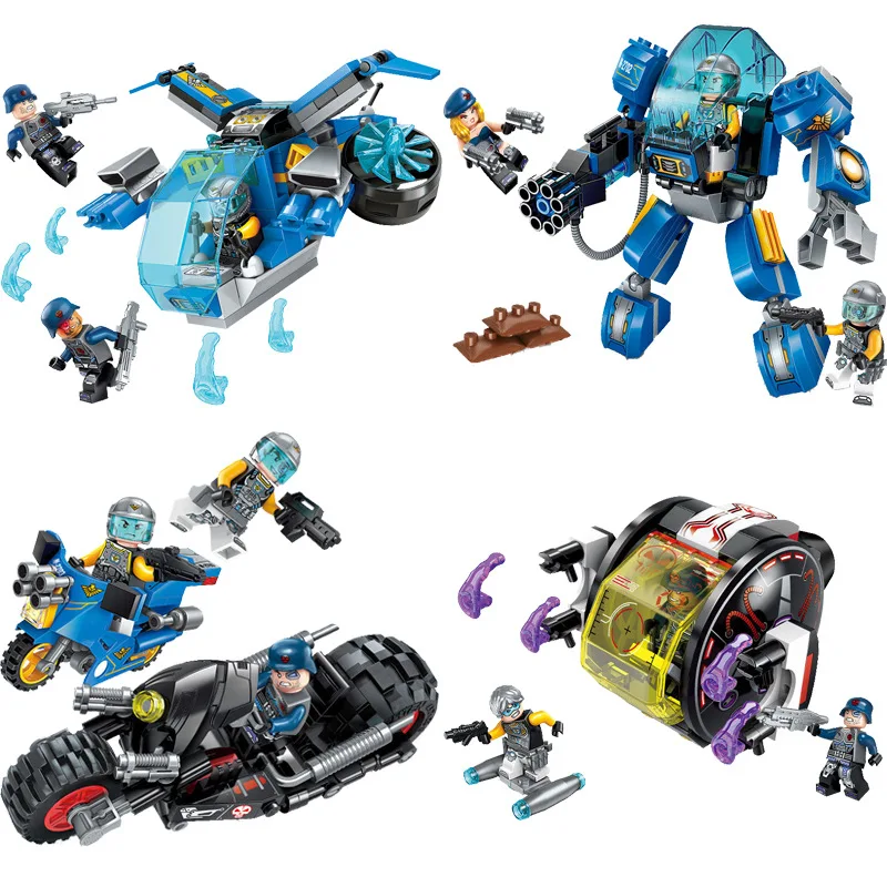 4 шт./лот 470 шт. детские строительные блоки игрушки совместимые с Legoingly city technology