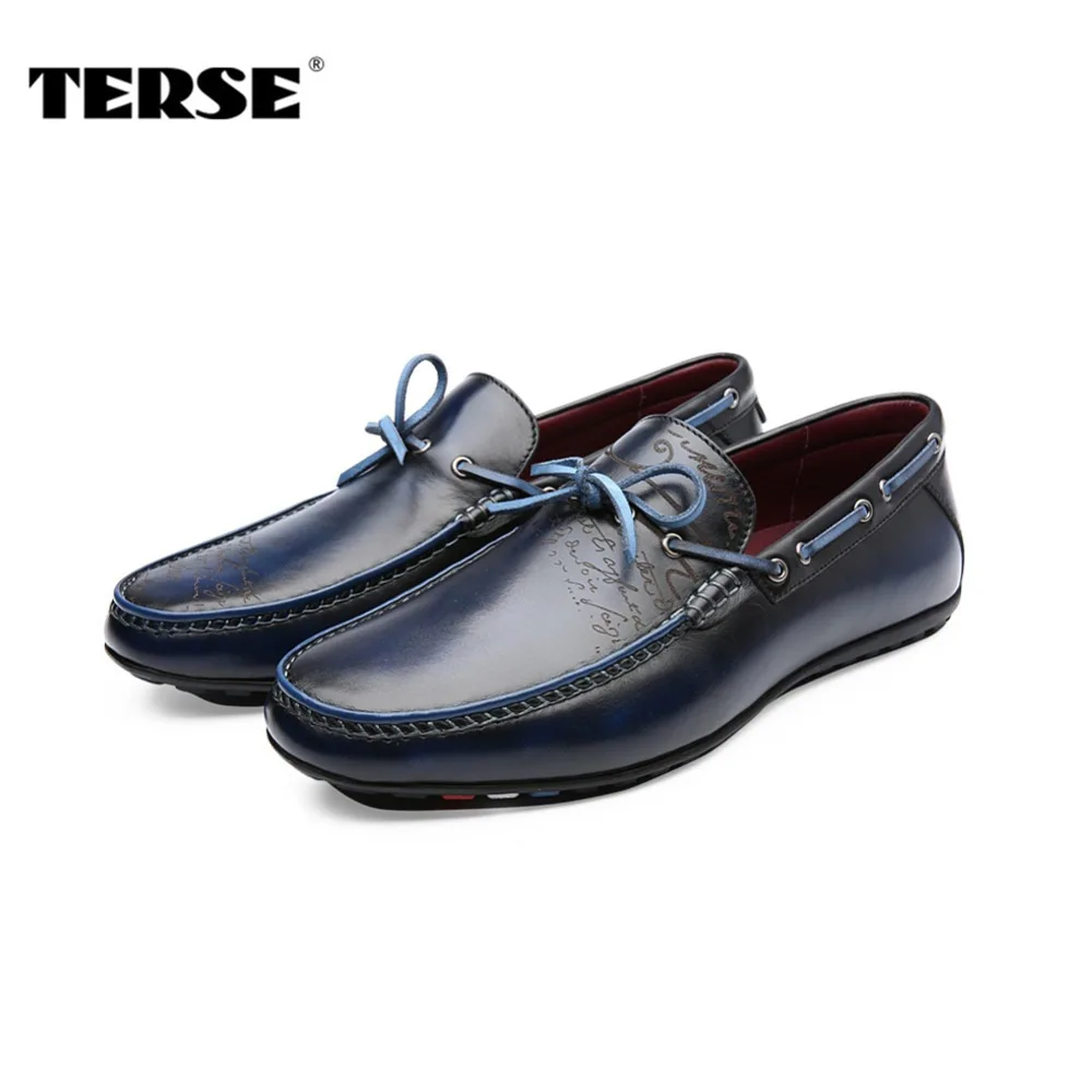 blue grey TERSE/модная обувь для мужчин; Коллекция года; ручная работа; натуральная кожа; высокое качество; Мужская обувь до середины икры; логотип на заказ; Роскошные лоферы; Shoes1509-1 - Цвет: blue grey