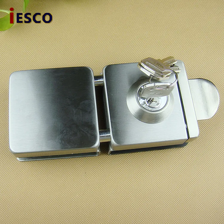 

Stainless steel glass door latch lock column square lock opening central door lock the door open door