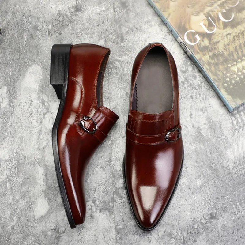 

2019 British men dress shoes black men's leather shoes classic oxford zapatos hombre formal business casual men shoes