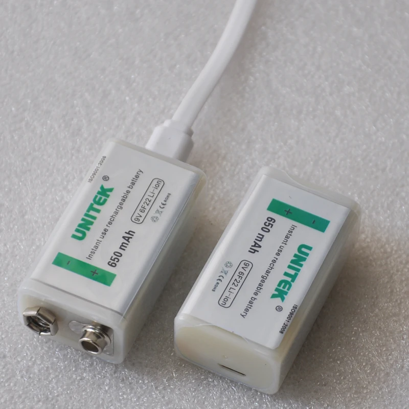 1-10 шт. 9 в USB перезаряжаемая литий-ионная батарея 650 мАч 6F22 сотовый для KTV Микрофон