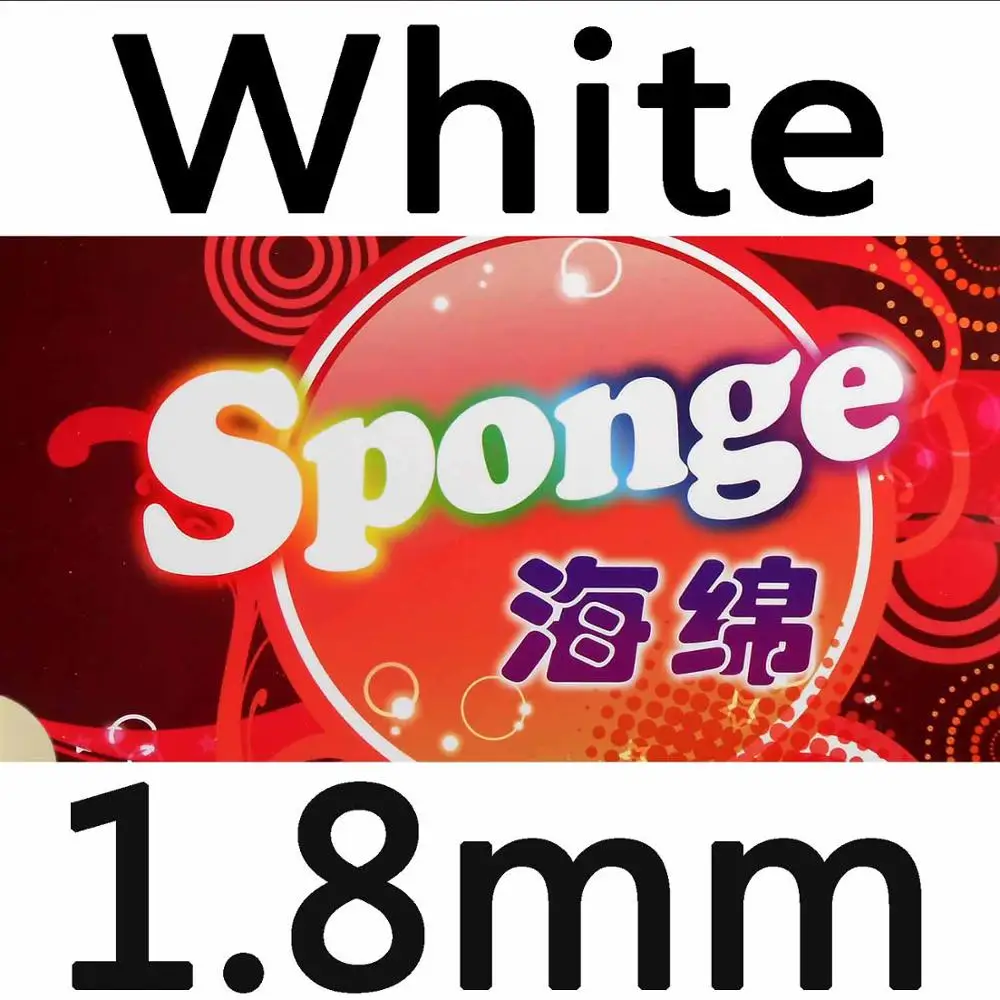 White 1.8mm 61 секундная высокоэластичная губка для настольного тенниса - Цвет: White 1.8mm