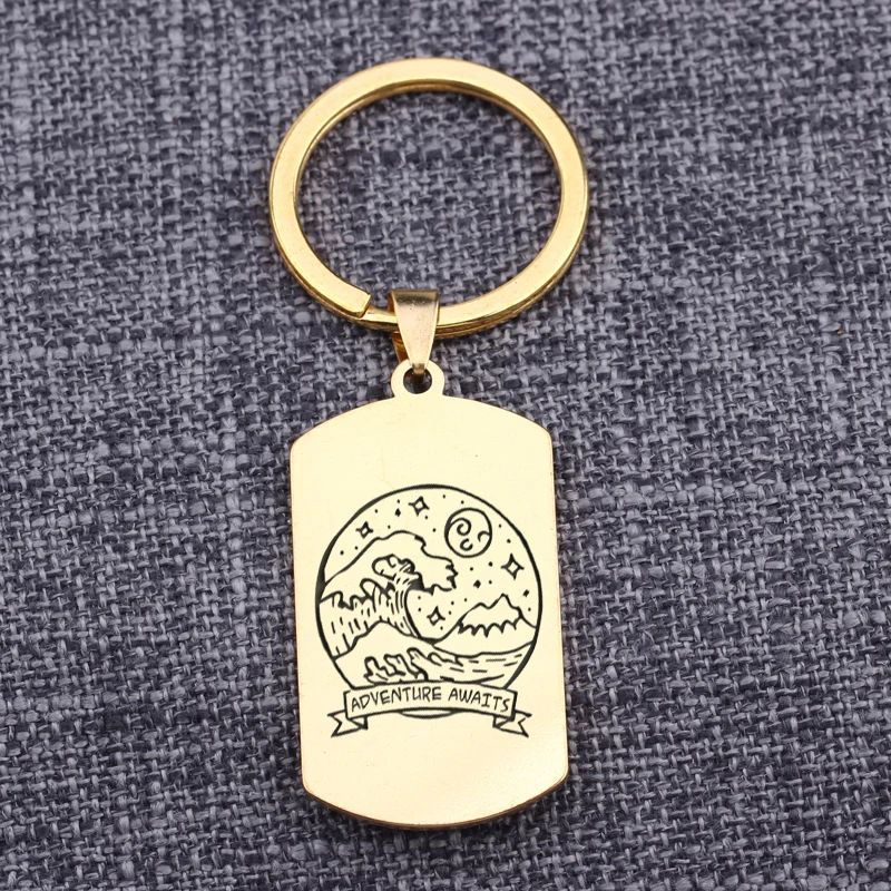 Gifts Adventure Awaits Graduation Present Engraved Scenes Key chains Hot Sale 2019 Creative Keyring Souvenir Bag Charms Dog Tag | Украшения