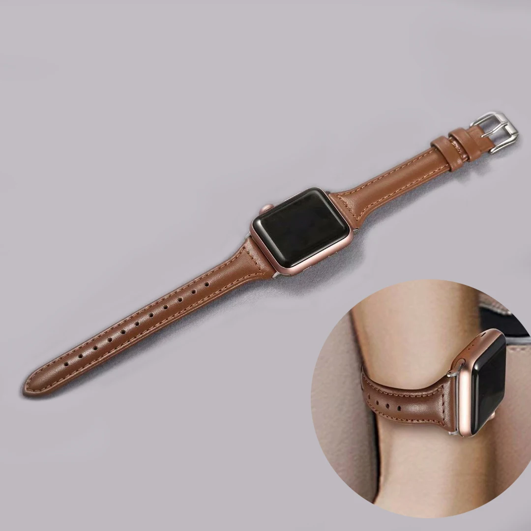 Серия 4 3 2 1 для iwatch 38 мм 42 ремешок 40 44 кожаный Apple Watch Bandseries 5 | Наручные часы