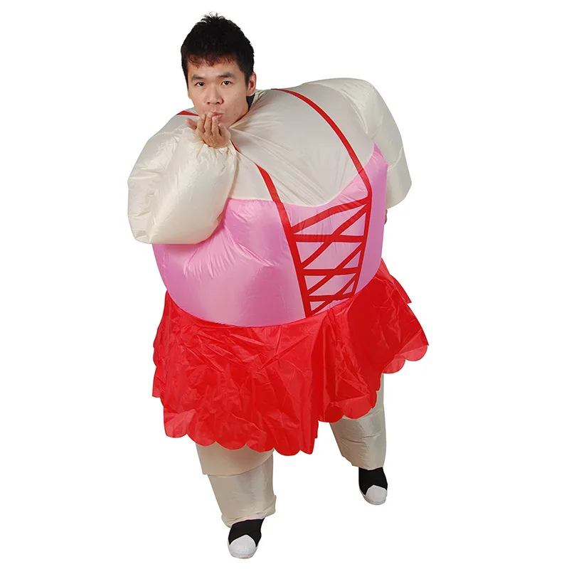 Розовый балет надувная Одежда для взрослых костюм косплея макияжа Хэллоуина