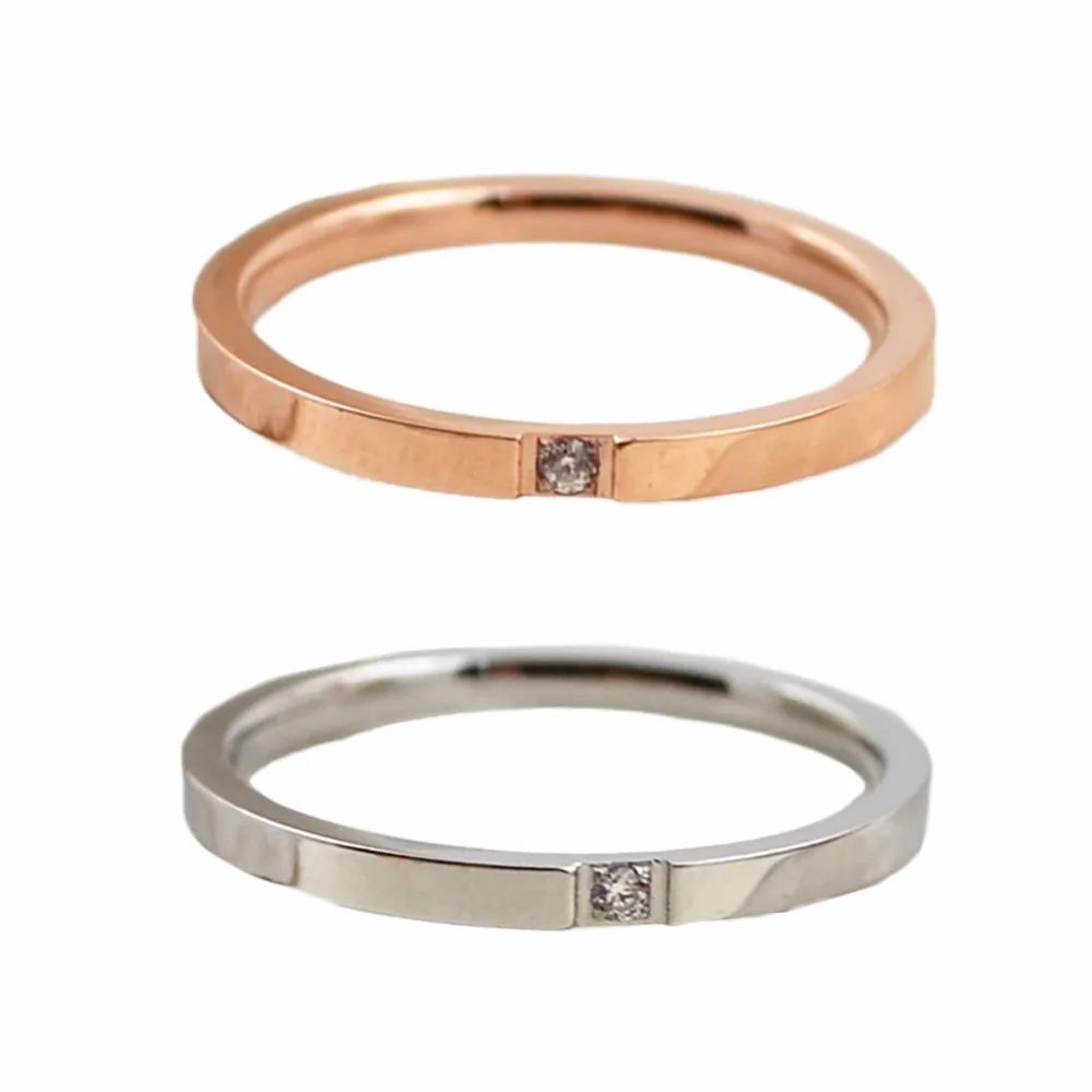 Монокристаллической тонкий кольцо Для мужчин женщин влюбленных пар Обручение t