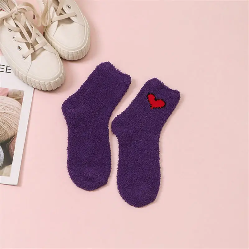 

Women Socks Lovely Coral Fleece Thick Keep Warm Towel Socks Cosy Soft Breathable Sleeping Mid Socks Women Casual