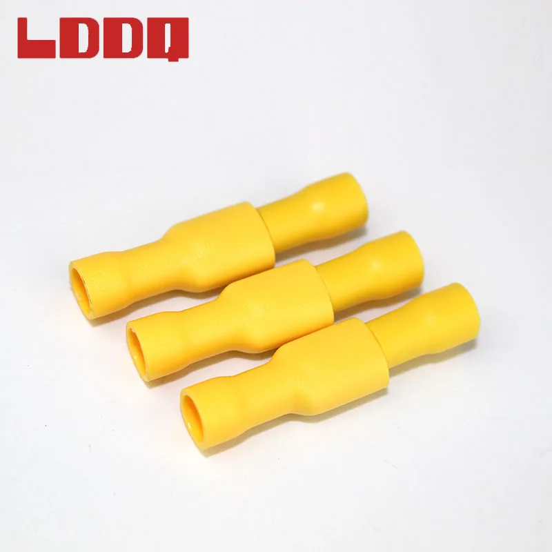 LDDQ 100 шт. 12-10AWG полностью изолированная лопатка обжимные клеммы желтые