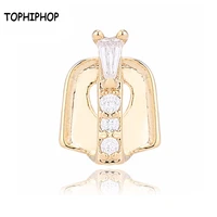 tophiphop creative new style grillz luxury zircon with diamond gold brace single tooth brace grillz unisex