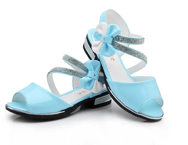 Туфли для девочек весна-осень 2017 белые однотонные туфли с бантом и кружевом