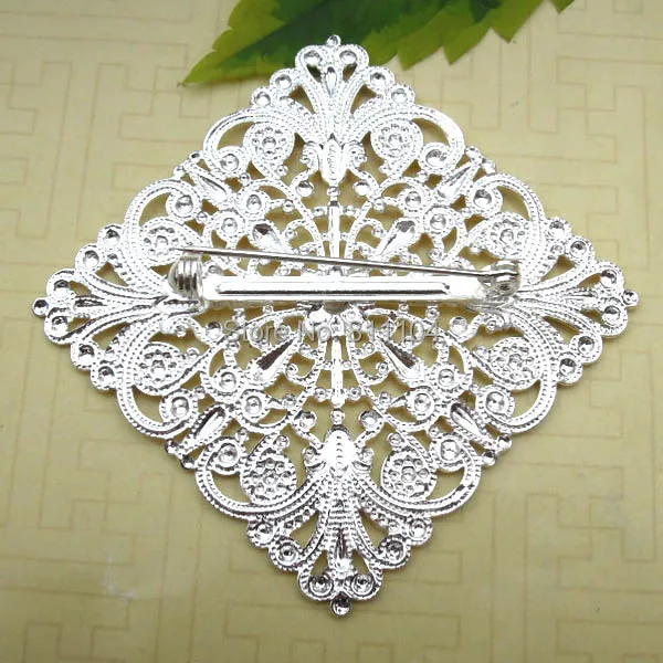 Новая серебряная латунная большая пустая квадратная филигранная Цветочная