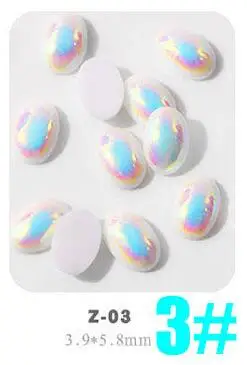 oval (100pcs) 100 шт AB полукруглый жемчуг/Русалка halo жемчуг украшения для ногтей/3D Омбре белые AB жемчужины для дизайна ногтей/единорог Радужная жемчужина, 6 форм, H6 - Цвет: oval (100pcs)