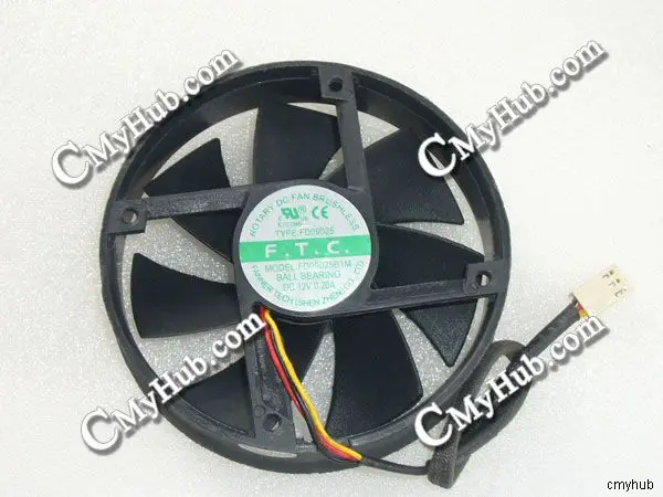 Подлинный для F.T.C FD09025B1M DC12V 0.20A 3pin 3 провода 9225 92X92X25MM Вентилятор охлаждения|cooling
