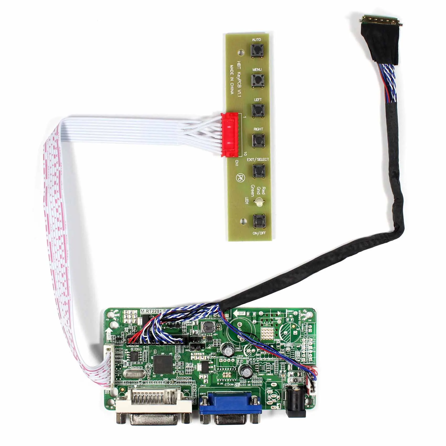 

DVI+VGA LCD Controller Board RT2281 For 17.3" LP173WD1 B173RW01 1600x900 LCD Screen