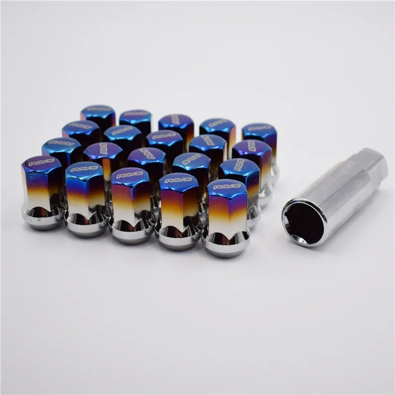 M12x1.5/M12x1.25 нержавеющая сталь жареные Синие лучи Луг гайки колеса гайки сплайн колеса замок гайка