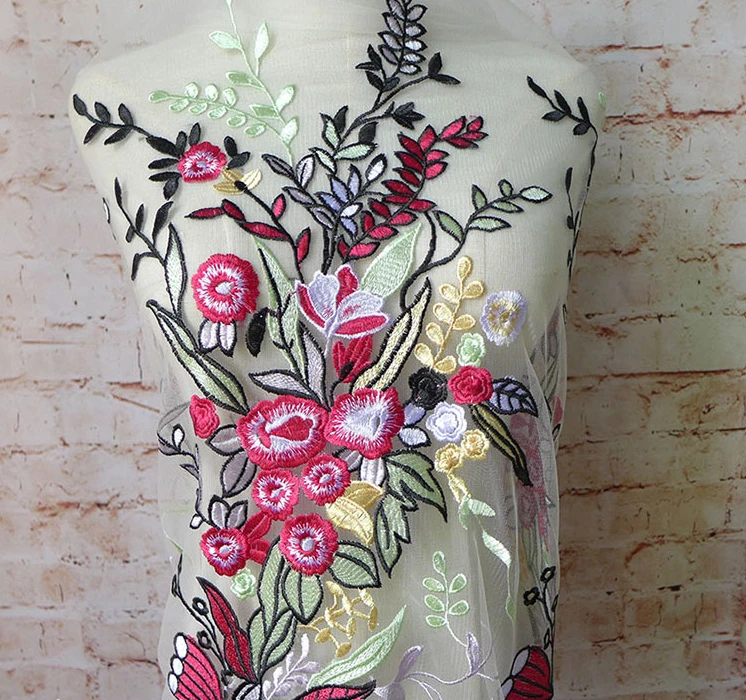 GLace 3Y/lot - Красочная вышивка на сетчатой ткани для украшения свадебных платьев и модных аксессуаров TX172.