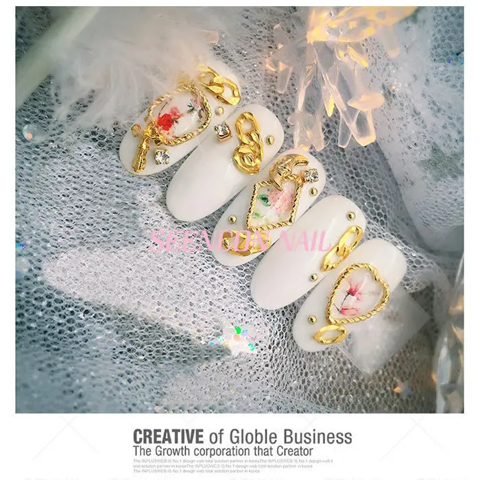 50 шт. новый японский стиль дизайн ногтей поворотное металлическое кольцо полый