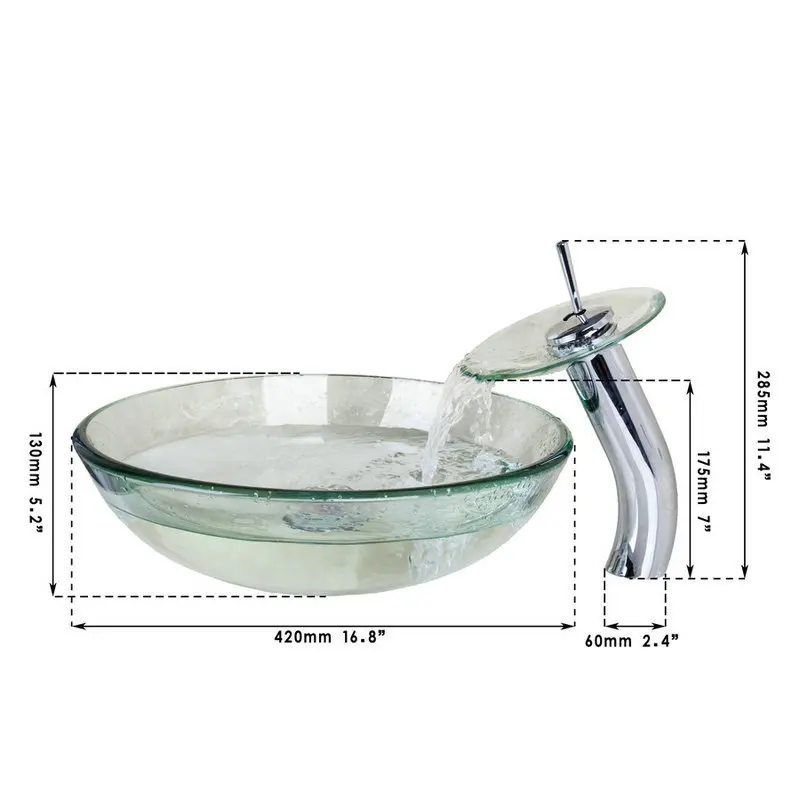 Круглый прозрачный смеситель для умывальника YANKSMART раковина раковины ванной