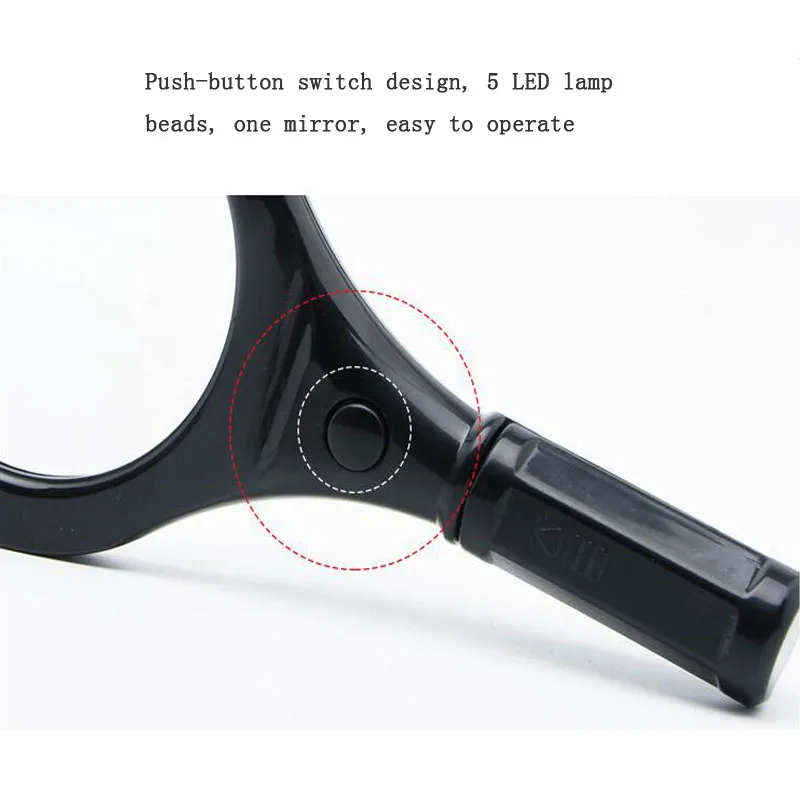 Карманная мини лупа ручная Лупа 70 мм с 3 кратным увеличением светодиодный