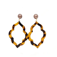 fashion unique women jewelry cut out leopard flat morocco dangle drop statement earrings for women