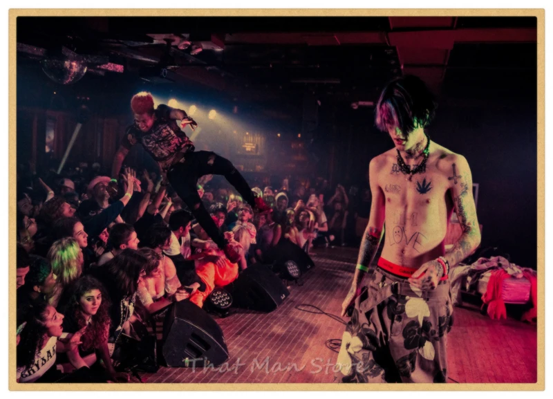 Хип-хоп рэпер Lil Peep плакат наклейки на стену винтажные постеры печать высокого качества для гостиной домашний декор 42*30 см