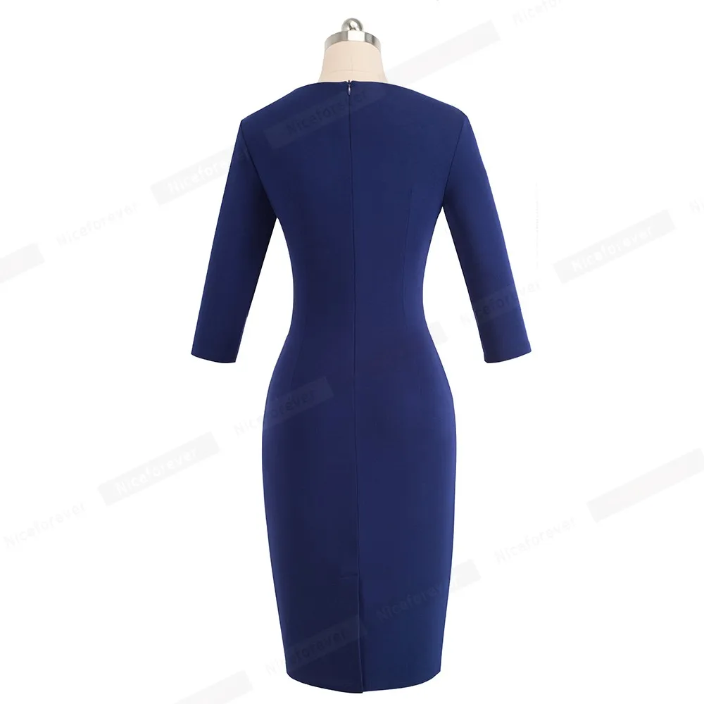 Женское платье Nice forever винтажное оптическое с цветными блоками для деловых