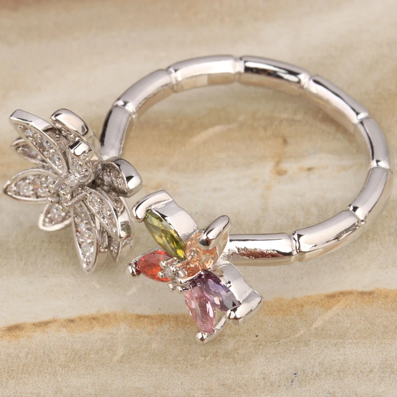 Мода 2016 года цветы Форма Многоцветный Morganite Гранат Для женщин партии Jewelrys 925