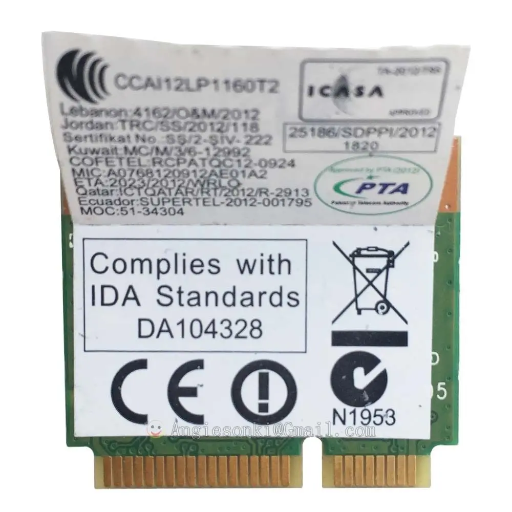 

QCWB335 AR956X Wireless LAN Card Wifi + BT4.0 WCBN612AH-L6 Half PCI-E 2.4GHz 802.11b/g/n for Lenovo IdeaPad S510p B50-30 B50-35