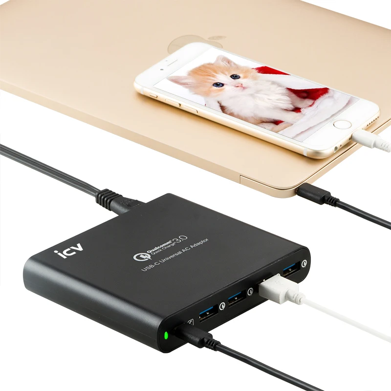 ICV QC3.0 Универсальный телефон планшет ноутбук зарядное устройство с тип-c Тип c USB-C USB c зарядное устройство для ноутбука Spectre 13 Yoga 5 Xiaomi hp