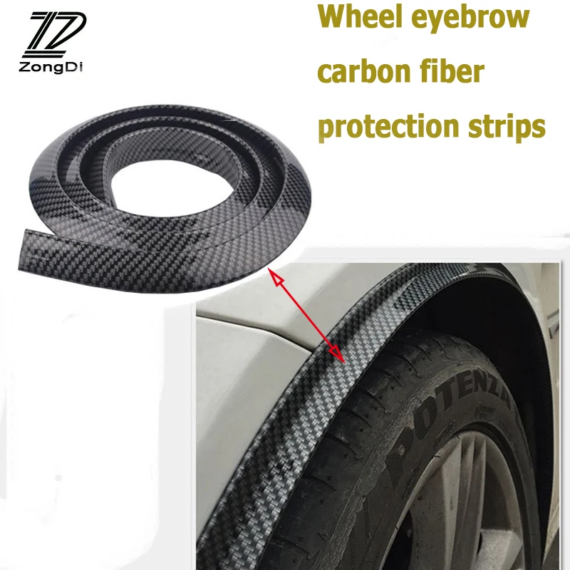 

ZD 2Pcs For Volvo S60 V70 XC90 Subaru Forester Peugeot 307 206 308 407 Car Carbon Fender Wheel Edge Eyebow Stickers Strip Covers