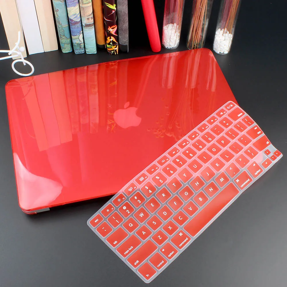red Batianda сумка для ноутбука с кристаллами для Macbook Air 11 13 чехол Pro 15 16 дюймов жесткий чехол с ТПУ клавиатурой A1466 - Цвет: red