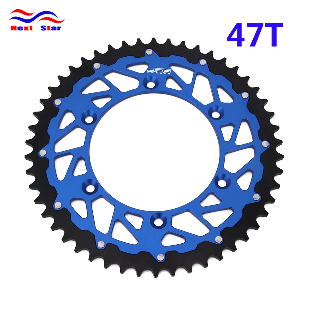 47T Blue Round Мотоцикла заднее зубчатое колесо для цепи для YAMAHA YZ TT-R WR 125 250 426 450 125L 125M 125T 250F-N 230T 230V 426M 426N 450V 450F 450Z - Цвет: 47T Blue Round