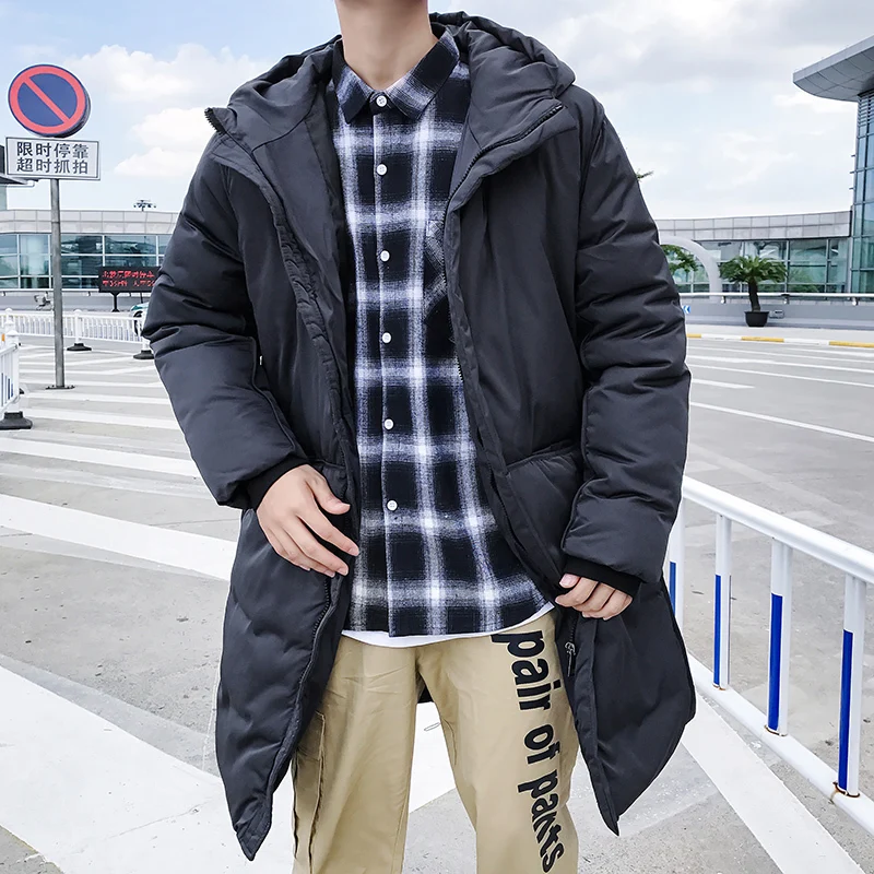 Зимнее пальто для мужчин теплое свободное повседневное Модная хлопковая одежда