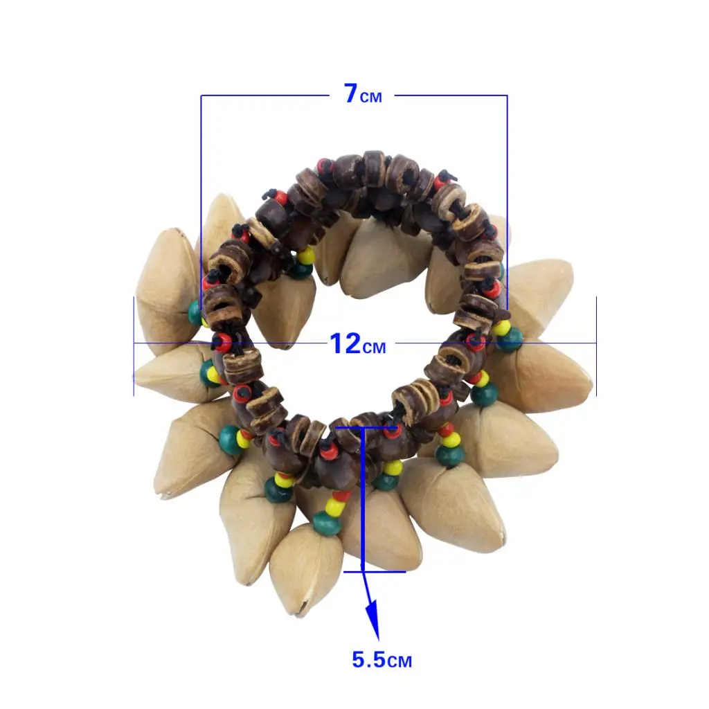 

Handcraft Maraca with Dora Nut Bracelet Handbell Hand Percussion for Band Party Accessory