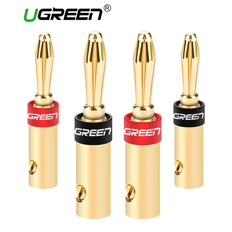 Ugreen 2 пары/4 шт. Позолоченный разъем типа банан устойчивый к коррозии для