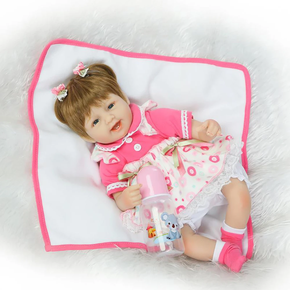NPK Мода Reborn Baby Doll Реалистичная из мягкого силикона винил младенец девочка 40 см