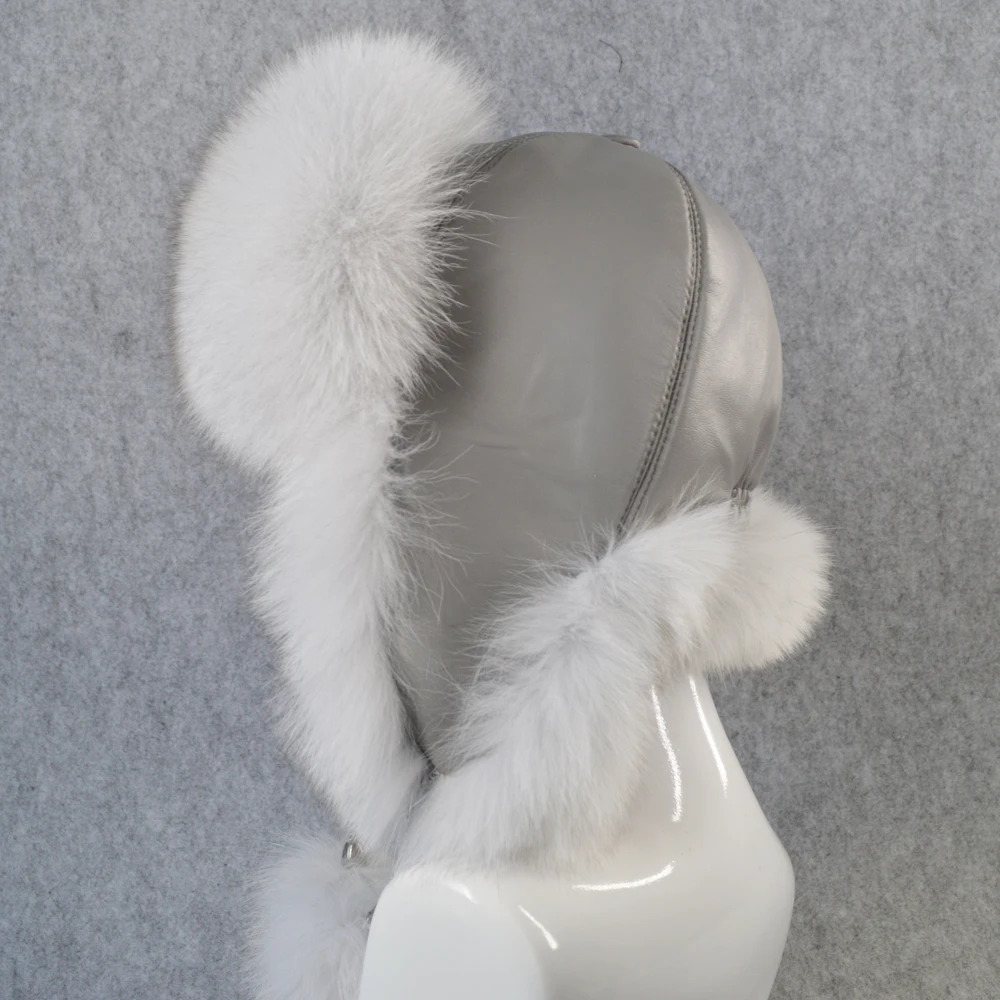 2021 горячая Распродажа женская зимняя обувь из натурального Лисьего меха шапка 100%